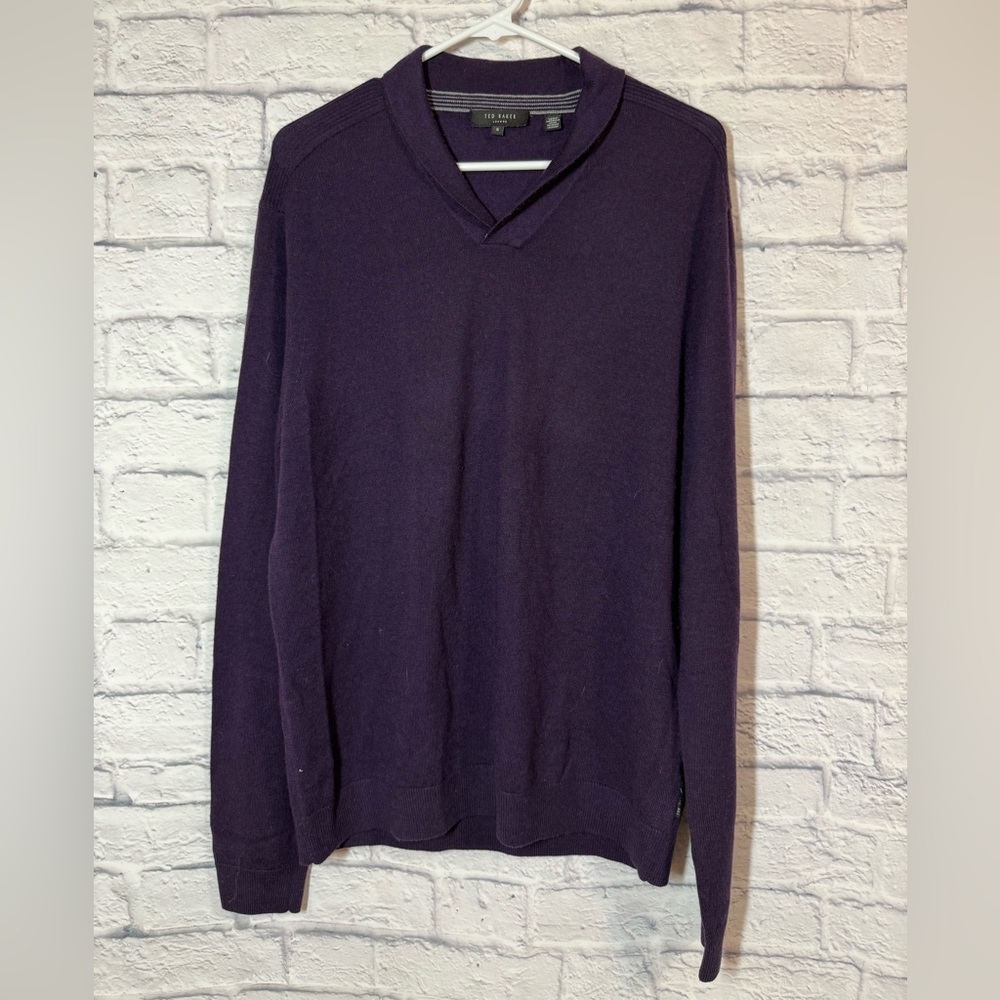 Ted Baker Wool Men's Purple Sweater, sz 5